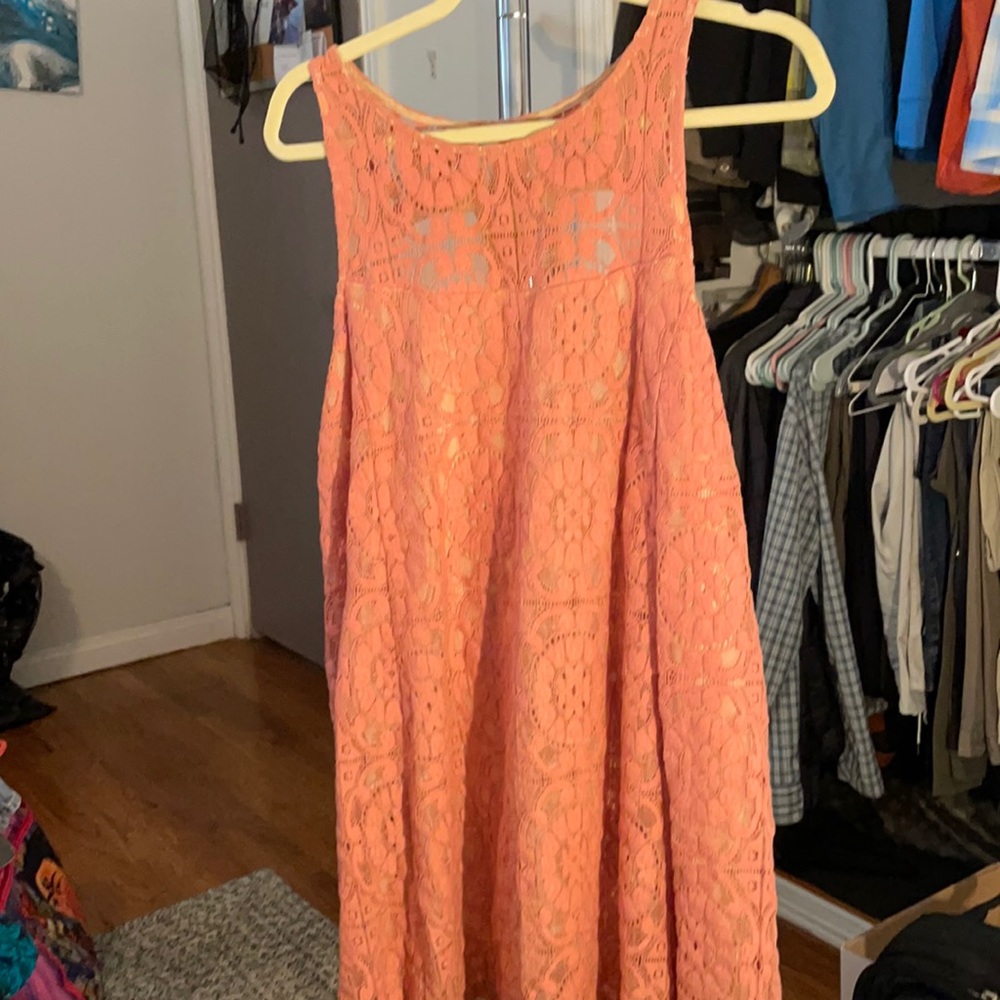 Free People a line dress with lace detail